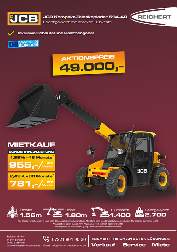 JCB Kompakt-Teleskoplader 514-40